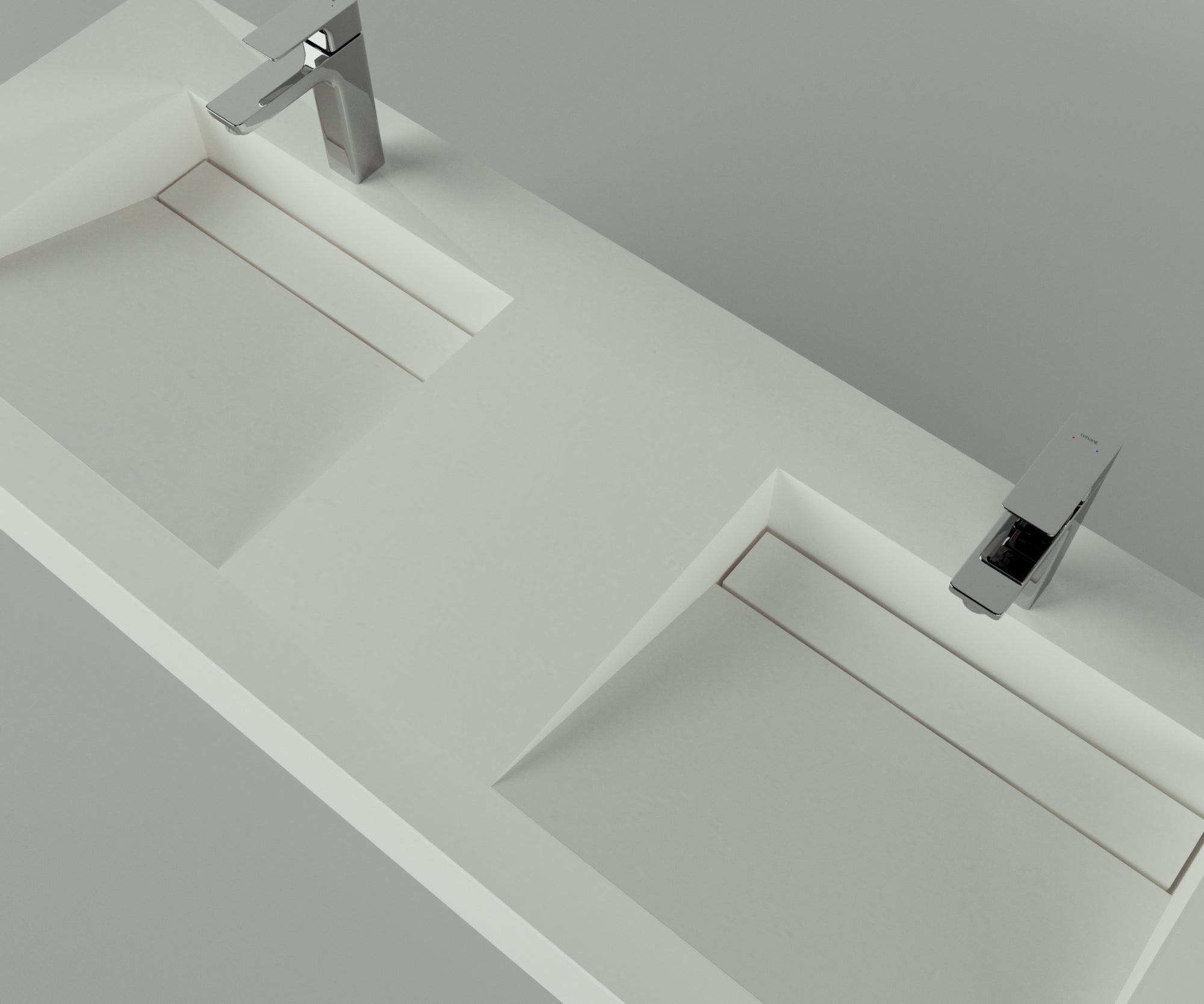 Houston Collection: 60" Double Floating Vanity Top with Integrated Sink - Lavvabo