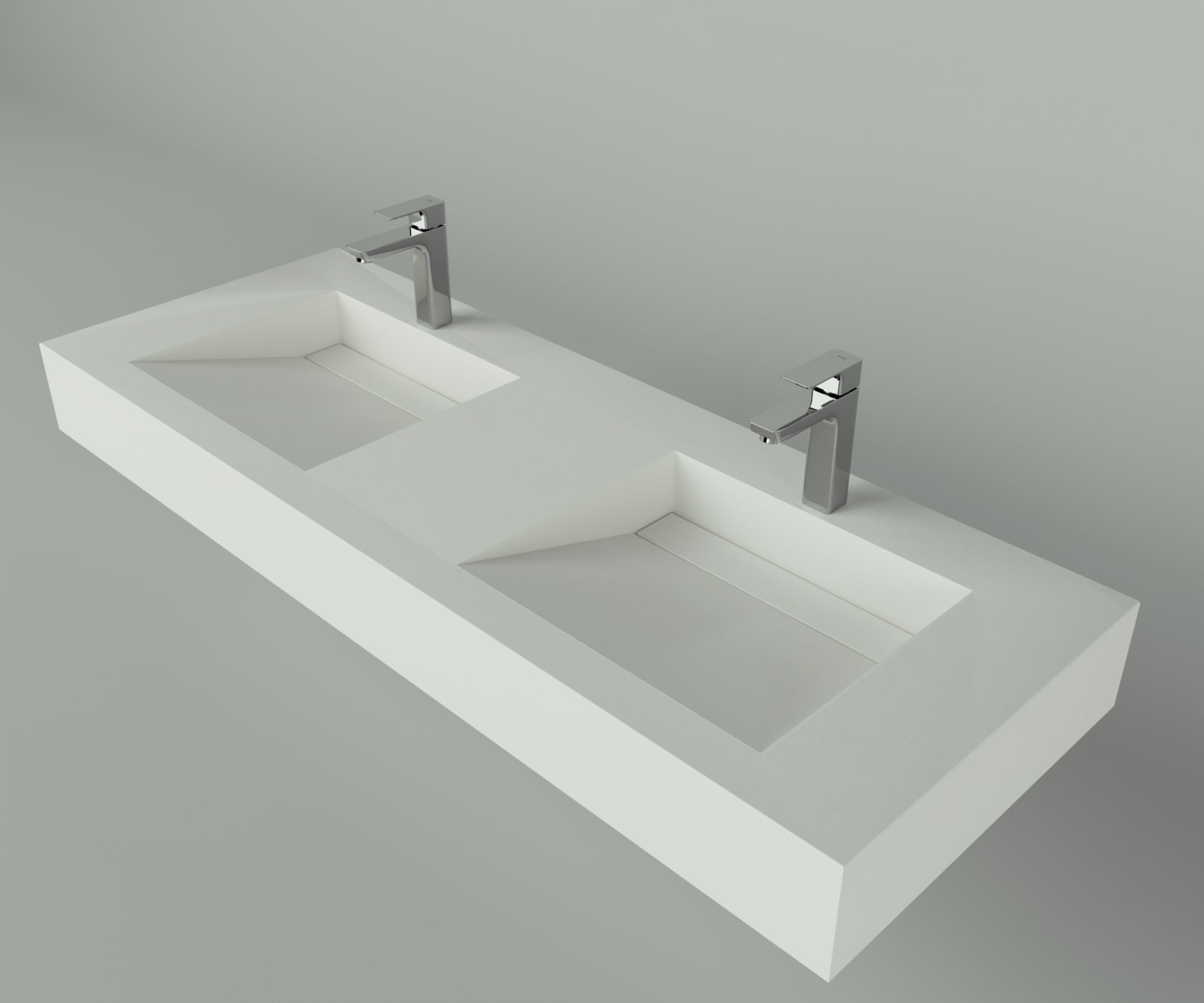 Houston Collection: 60" Double Floating Vanity Top with Integrated Sink - Lavvabo