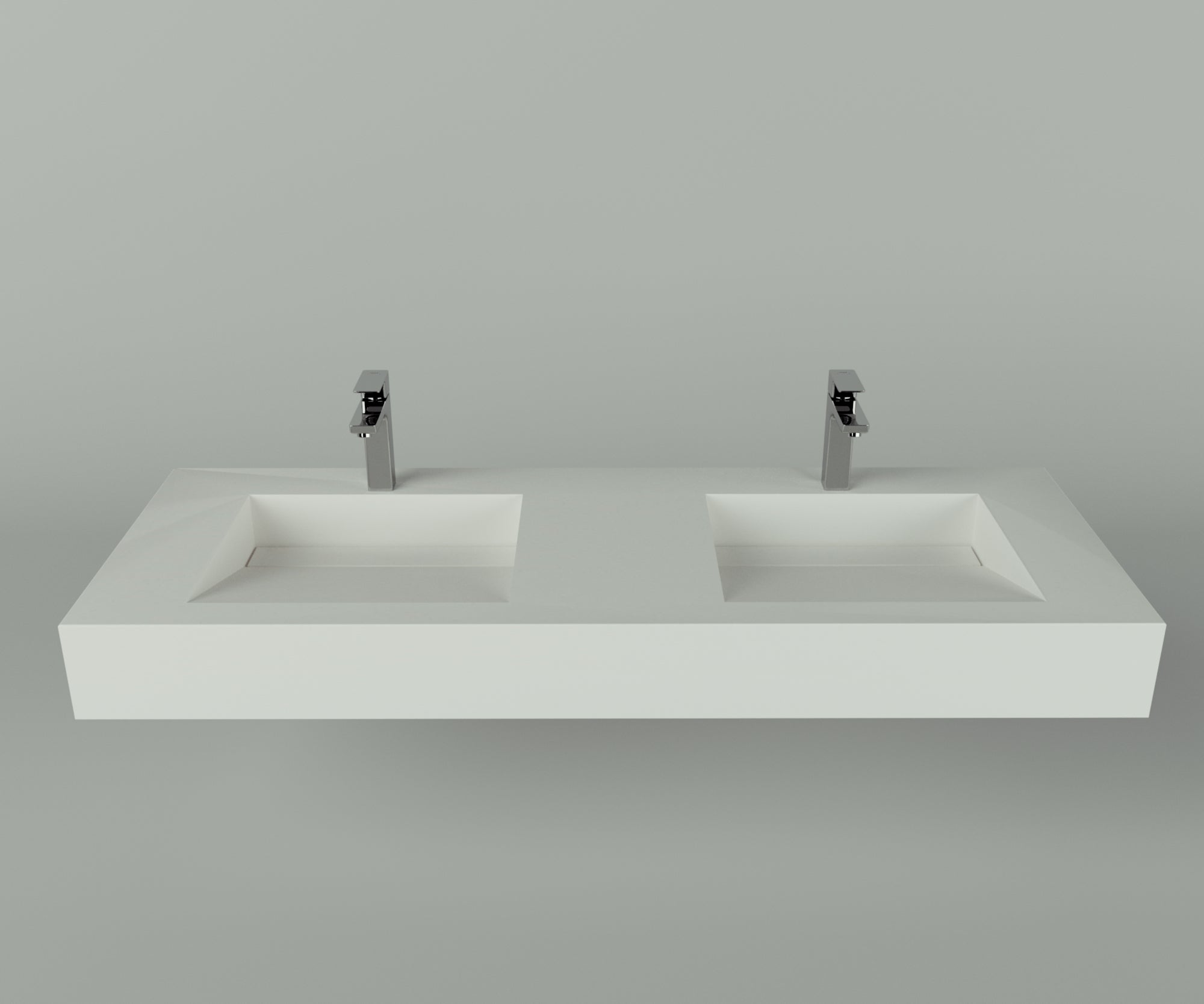 Houston Collection: 60" Double Floating Vanity Top with Integrated Sink - Lavvabo