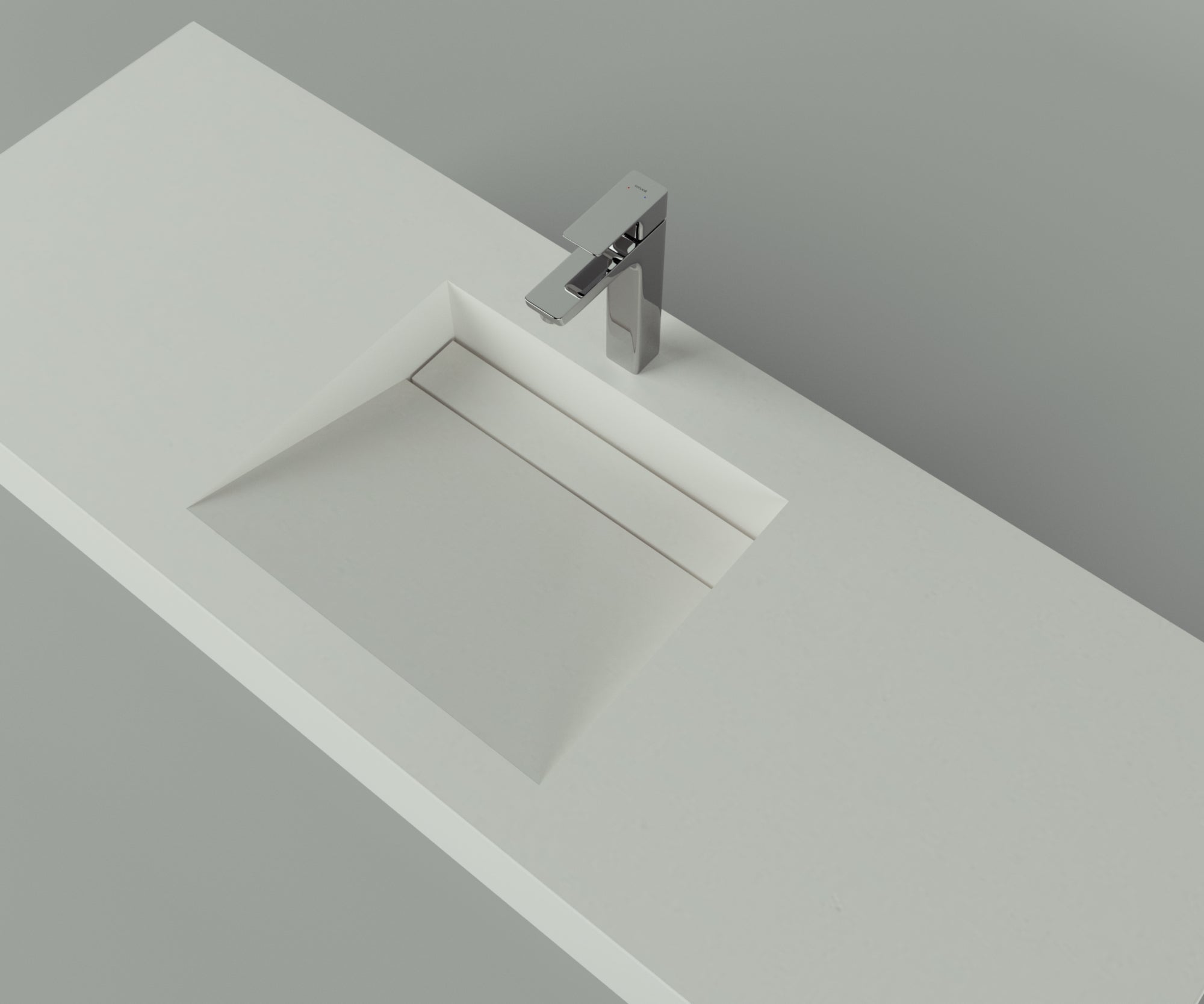 Houston Collection: 60" Single Floating Vanity Top with Integrated Sink - Lavvabo