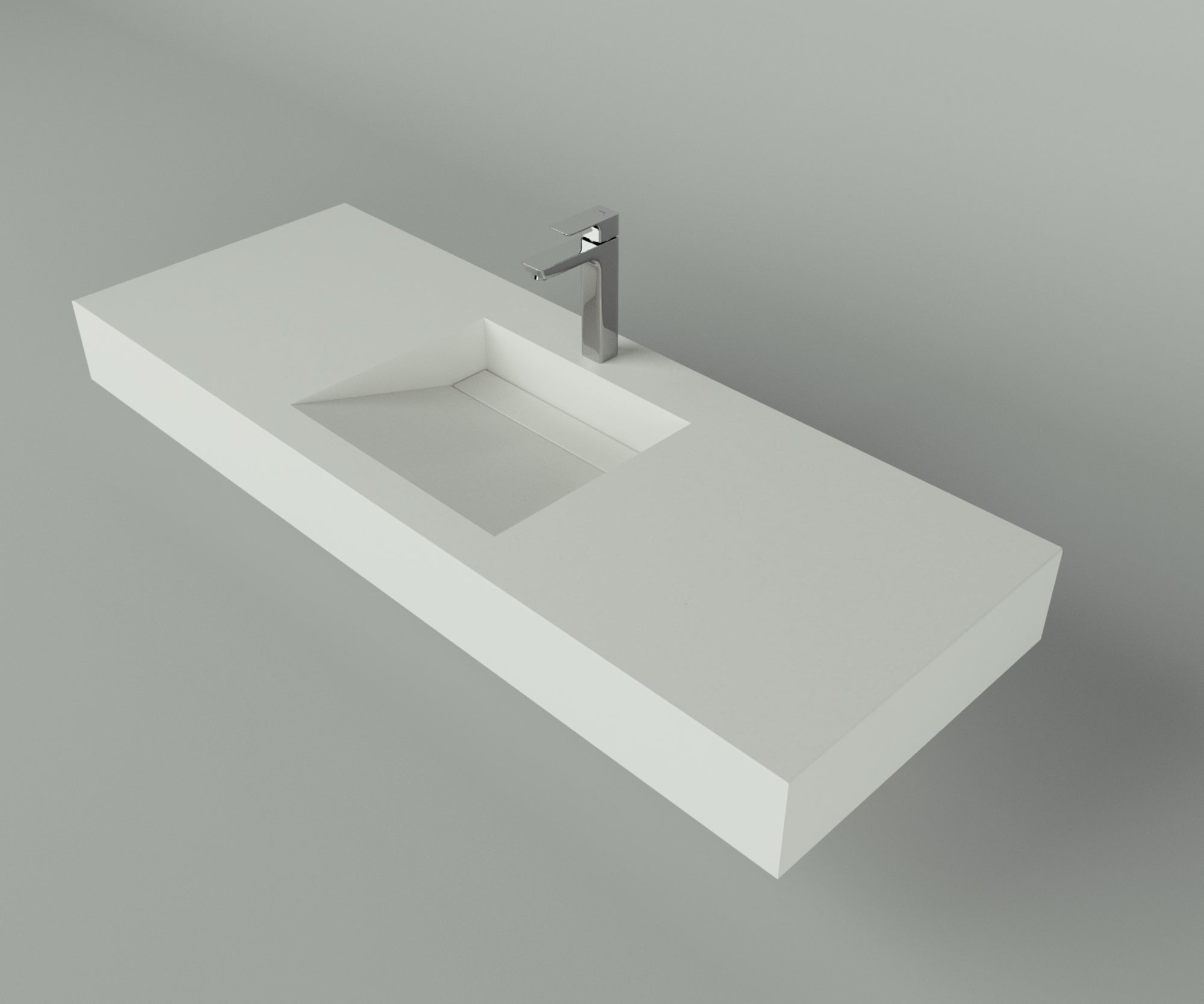 Houston Collection: 60" Single Floating Vanity Top with Integrated Sink - Lavvabo