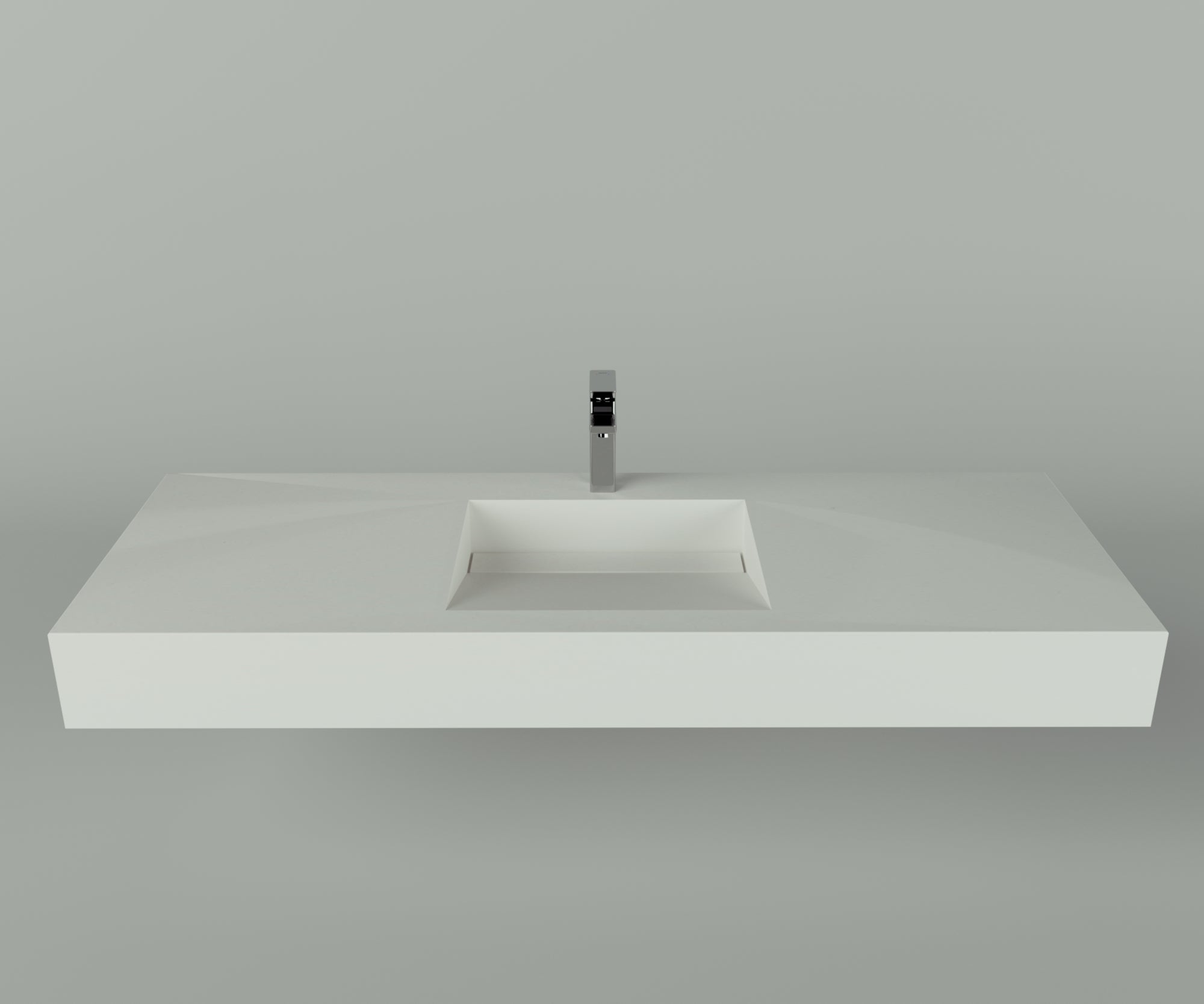 Houston Collection: 60" Single Floating Vanity Top with Integrated Sink - Lavvabo