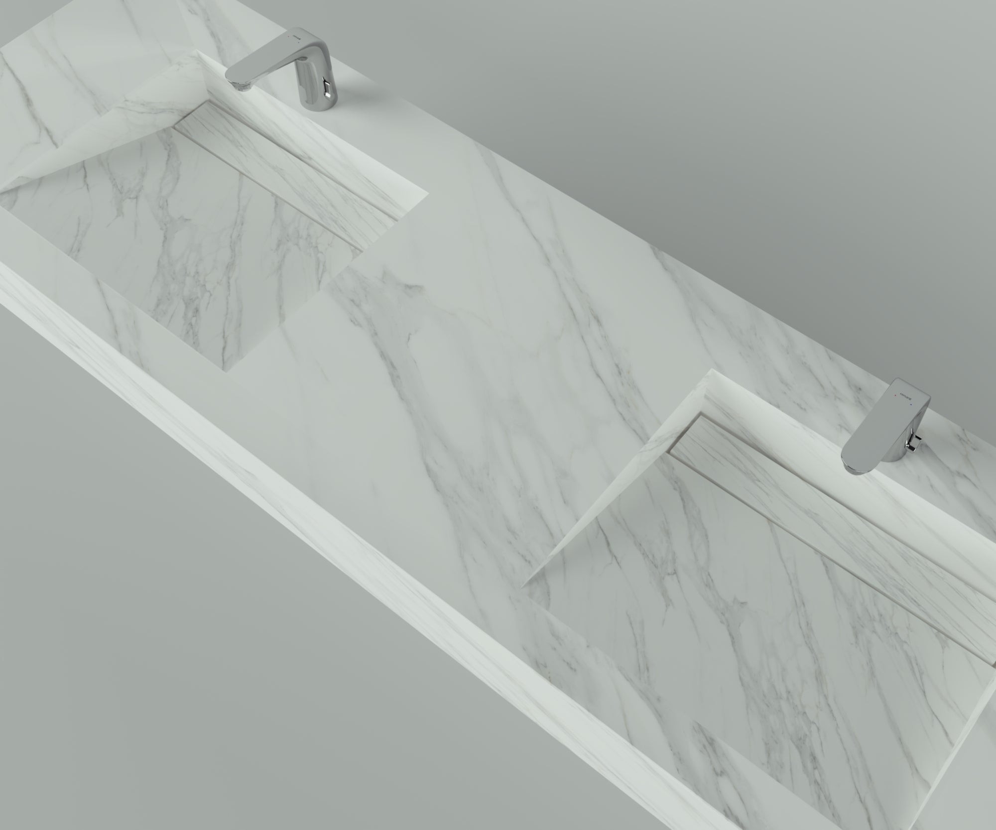Houston Collection: 72" Double Floating Vanity Top with Integrated Sink - Lavvabo