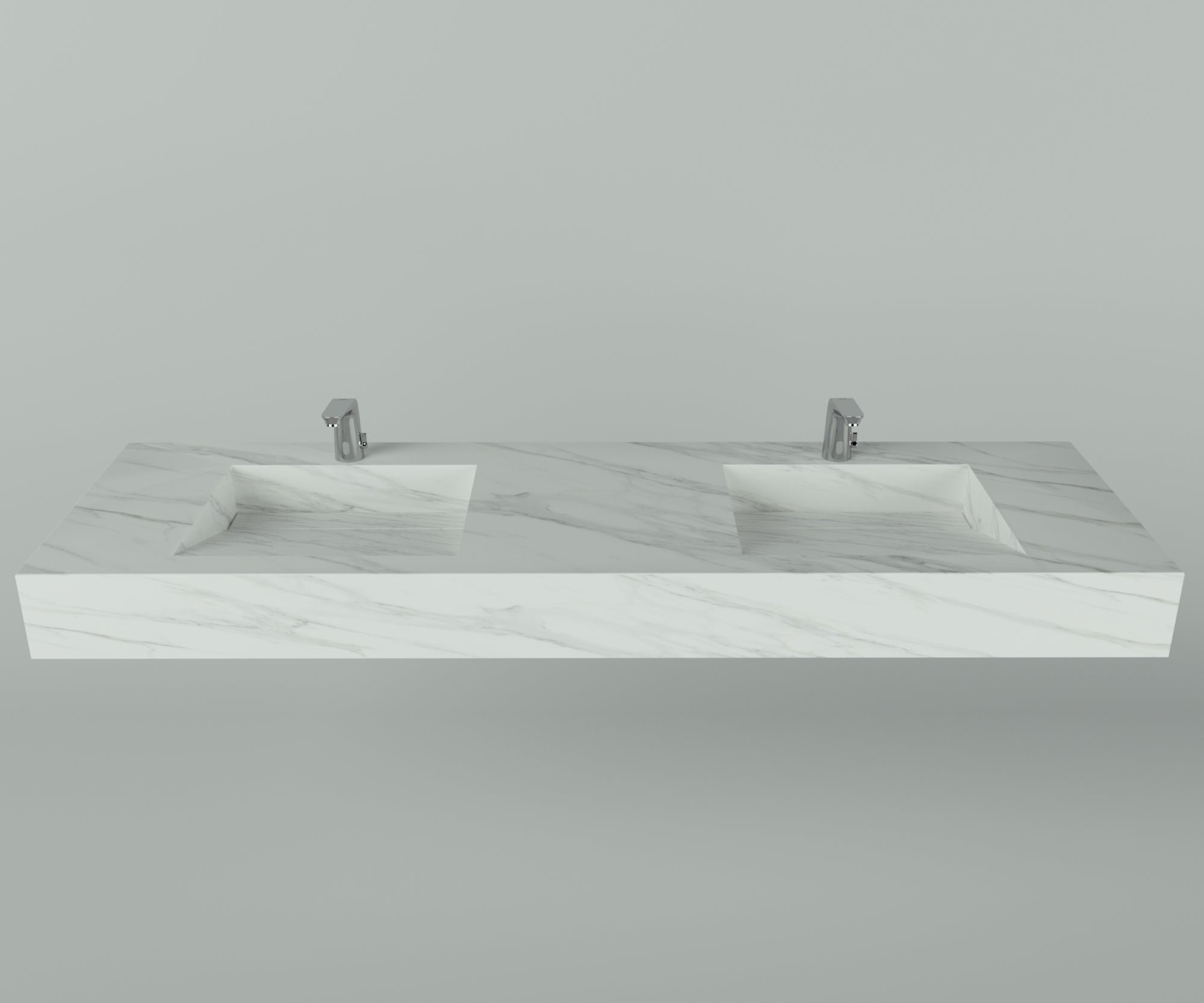 Houston Collection: 72" Double Floating Vanity Top with Integrated Sink - Lavvabo