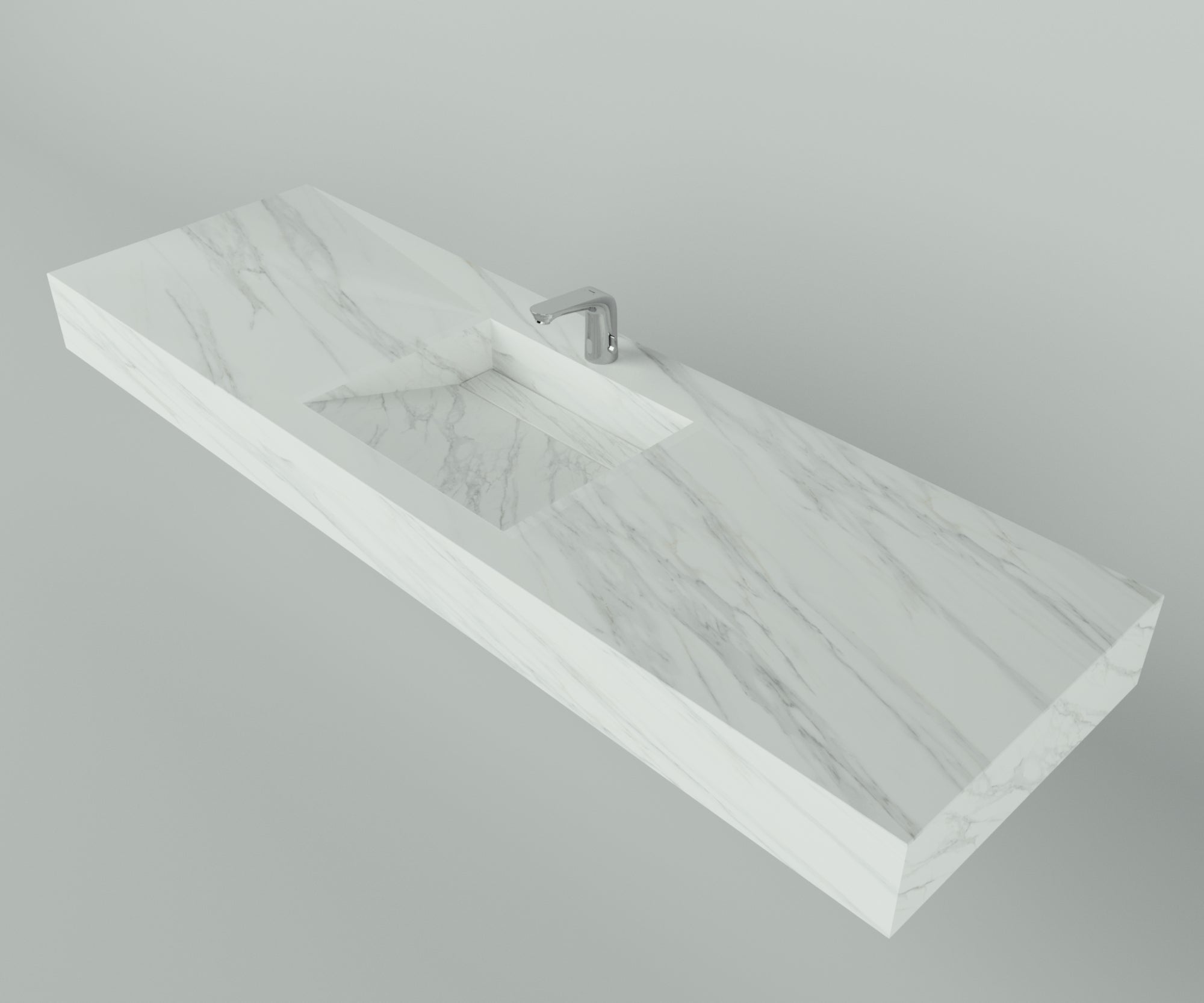 Houston Collection: 72" Single Floating Vanity Top with Integrated Sink - Lavvabo