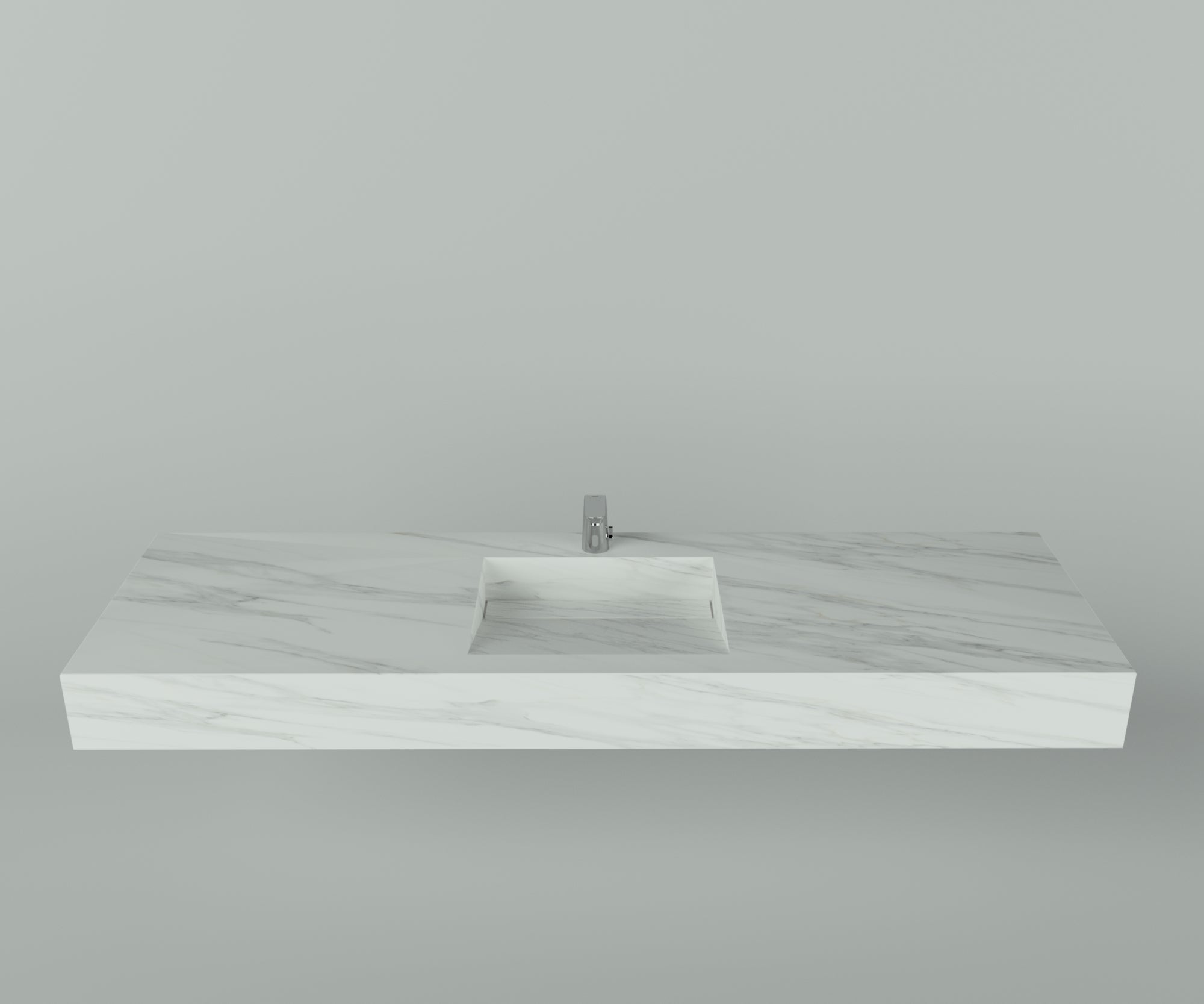 Houston Collection: 72" Single Floating Vanity Top with Integrated Sink - Lavvabo