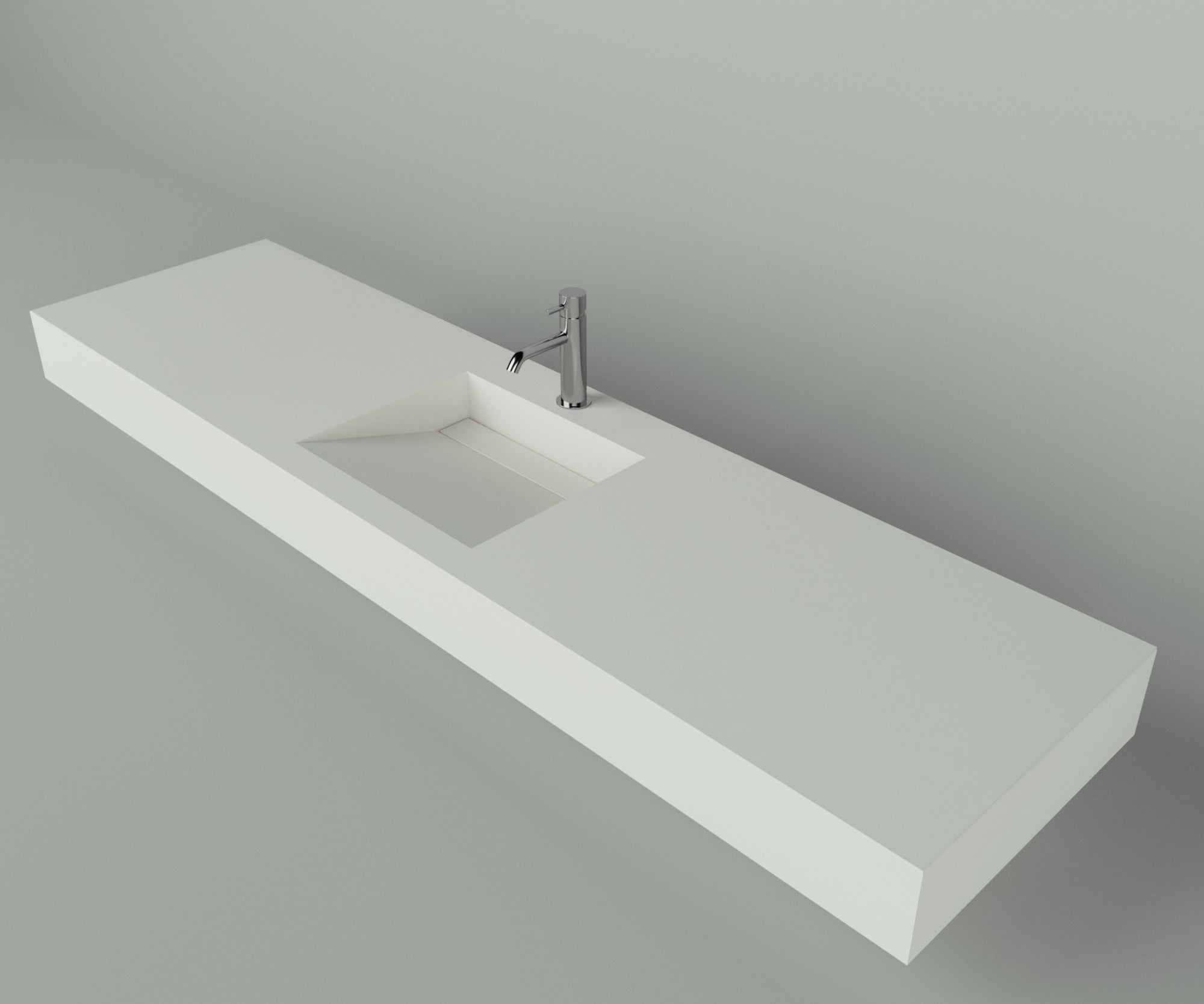 Houston Collection: 84" Single Floating Vanity Top with Integrated Sink - Lavvabo