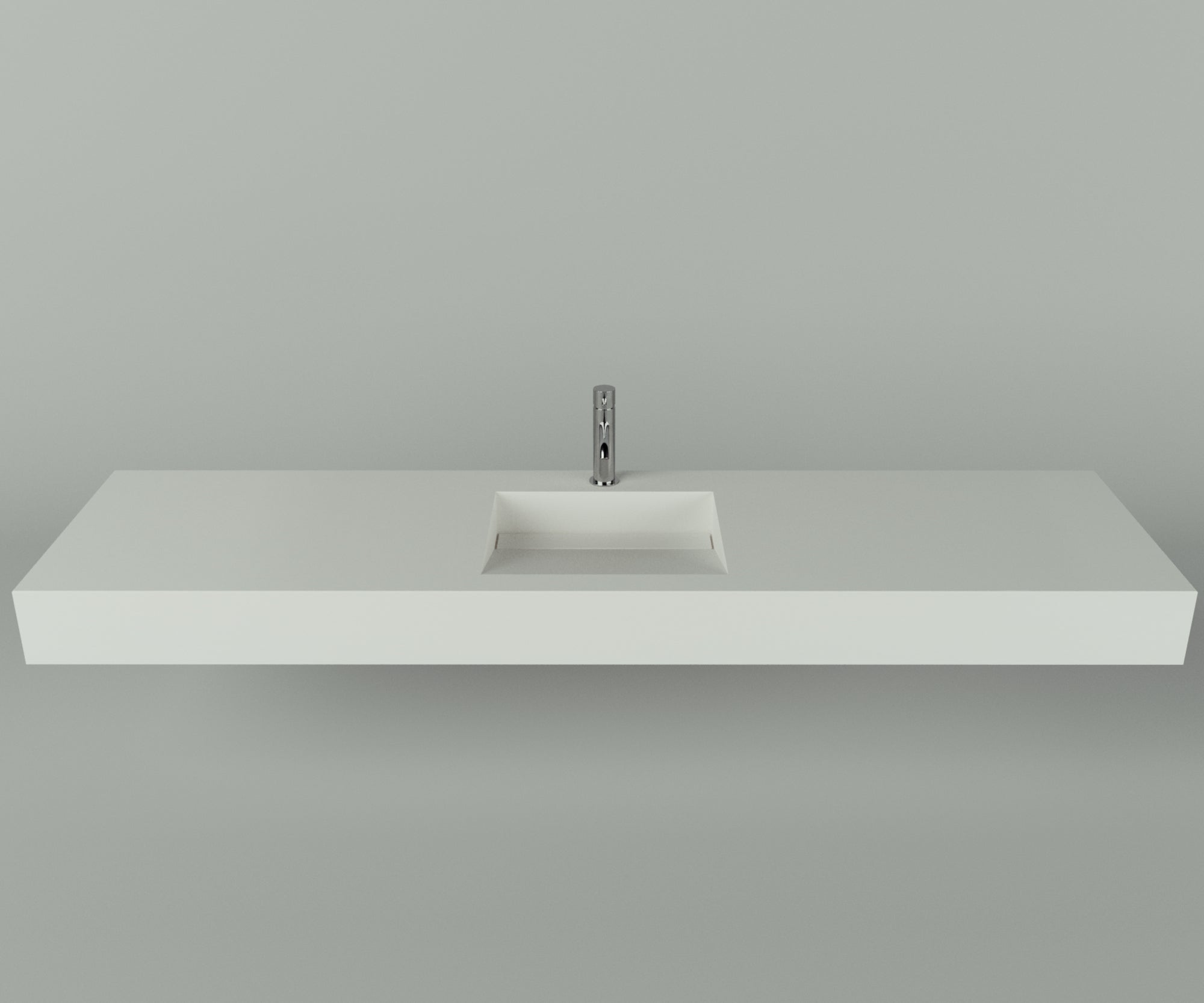 Houston Collection: 84" Single Floating Vanity Top with Integrated Sink - Lavvabo
