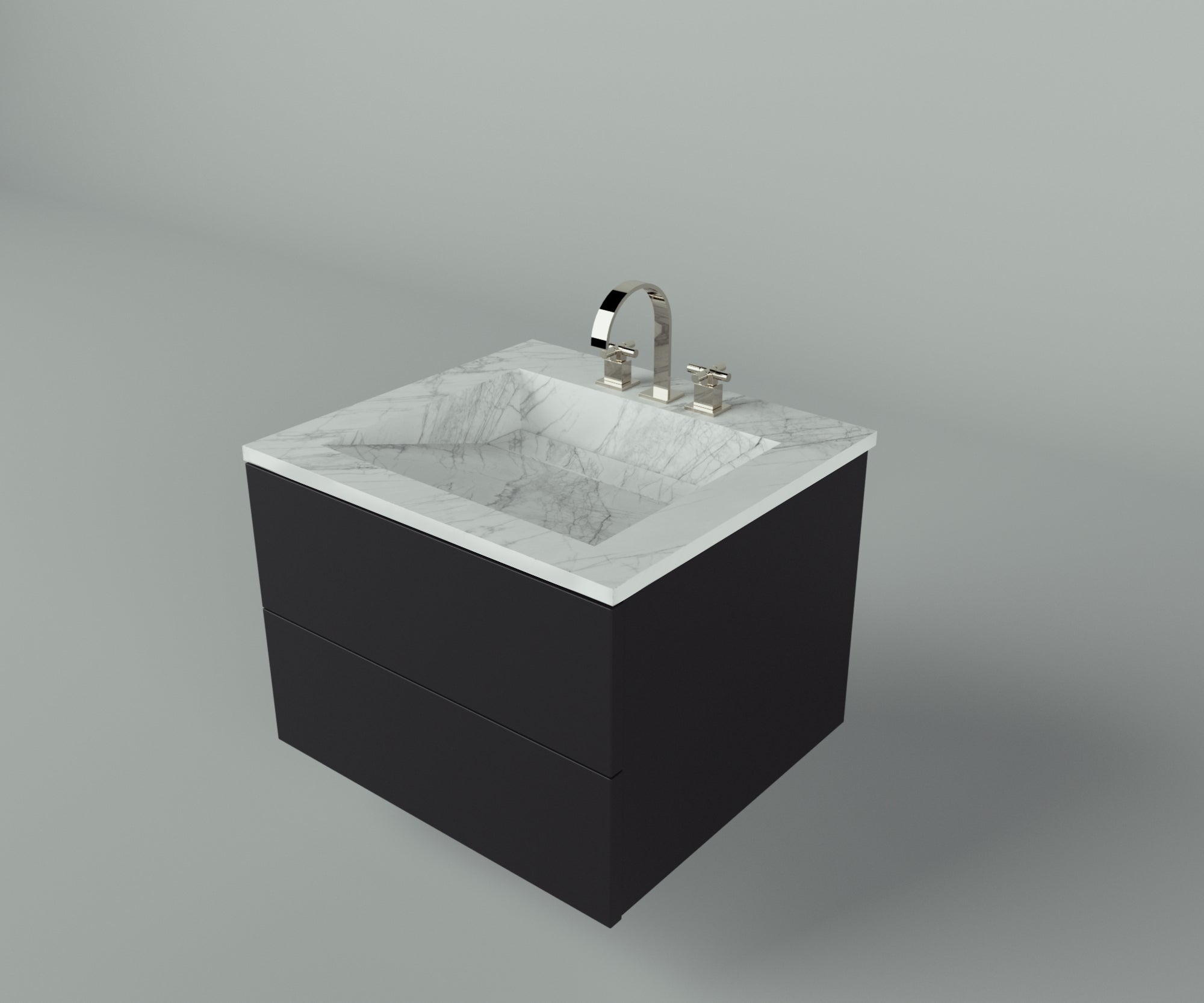 Manhattan Collection: 24" Single Over Cabinet Vanity Top with Integrated Sink - Lavvabo