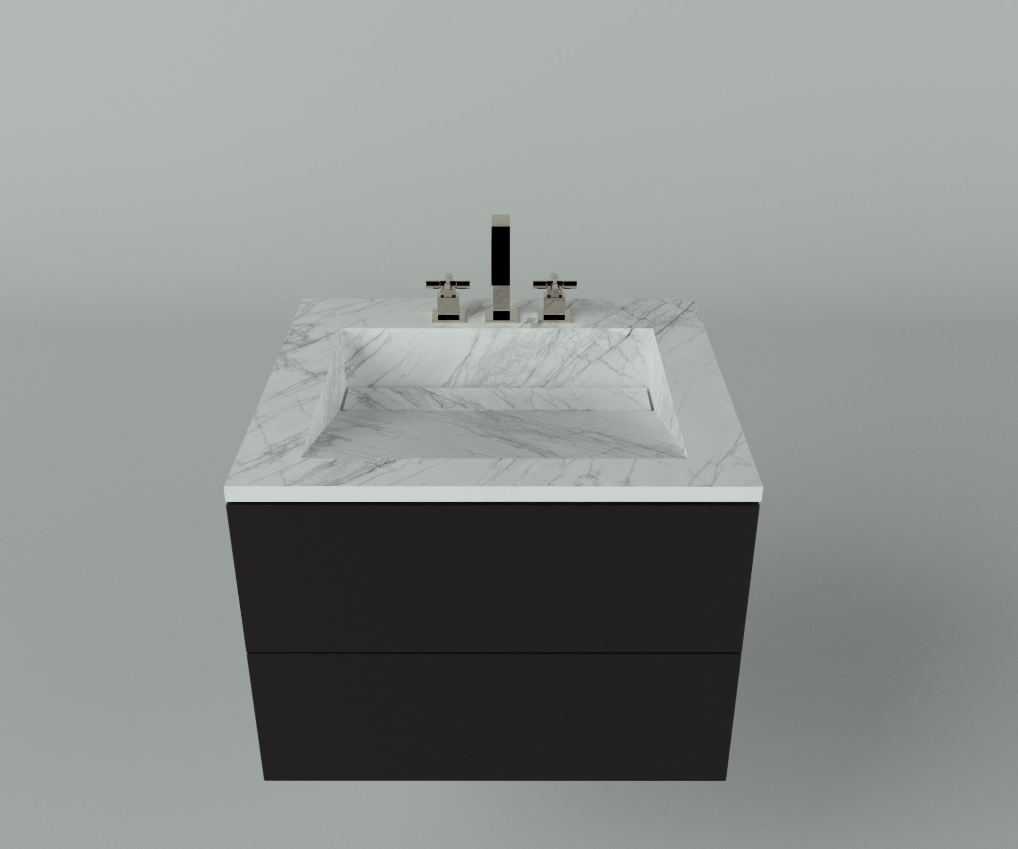 Manhattan Collection: 24" Single Over Cabinet Vanity Top with Integrated Sink - Lavvabo