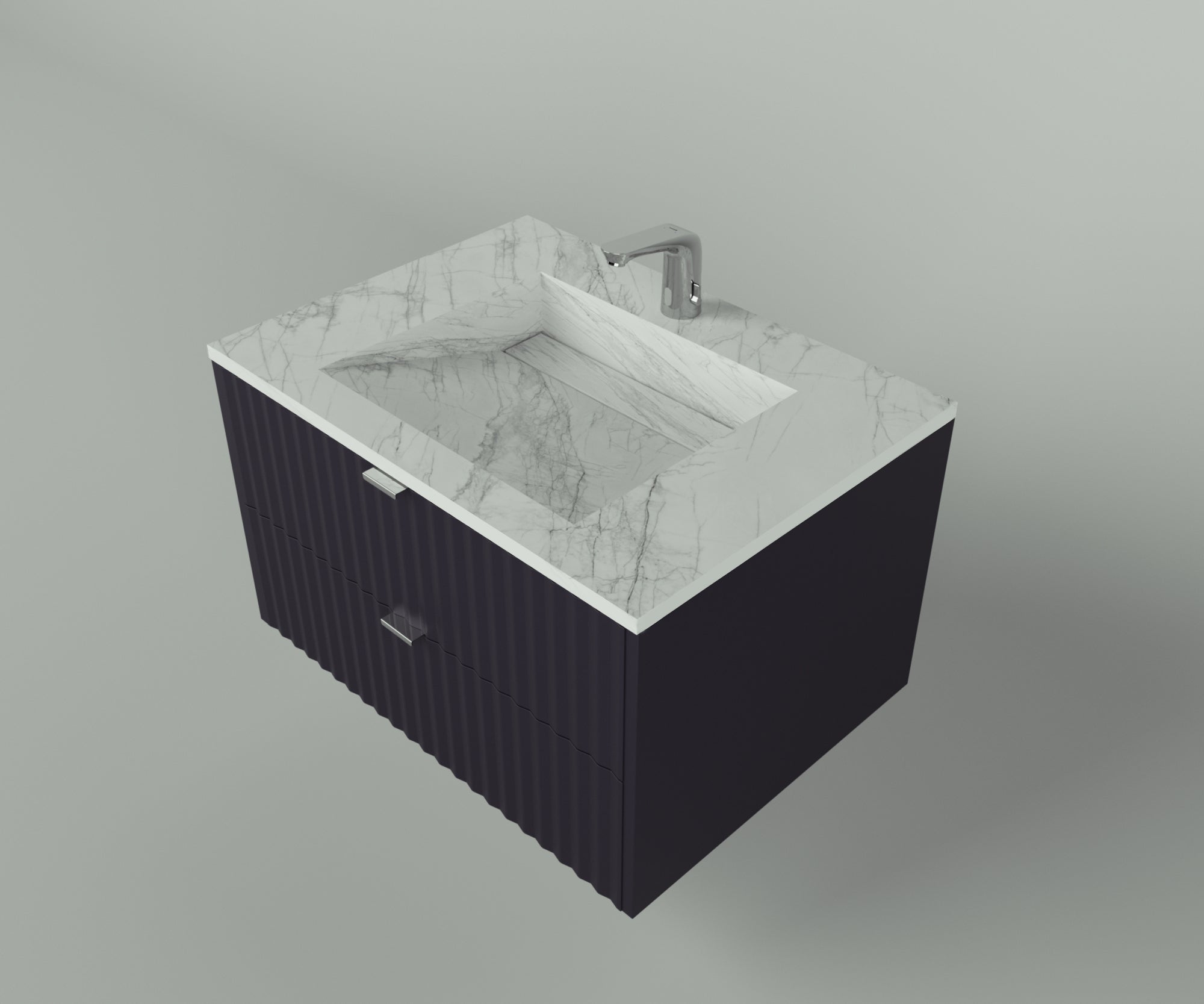 Manhattan Collection: 30" Single Over Cabinet Vanity Top with Integrated Sink - Lavvabo