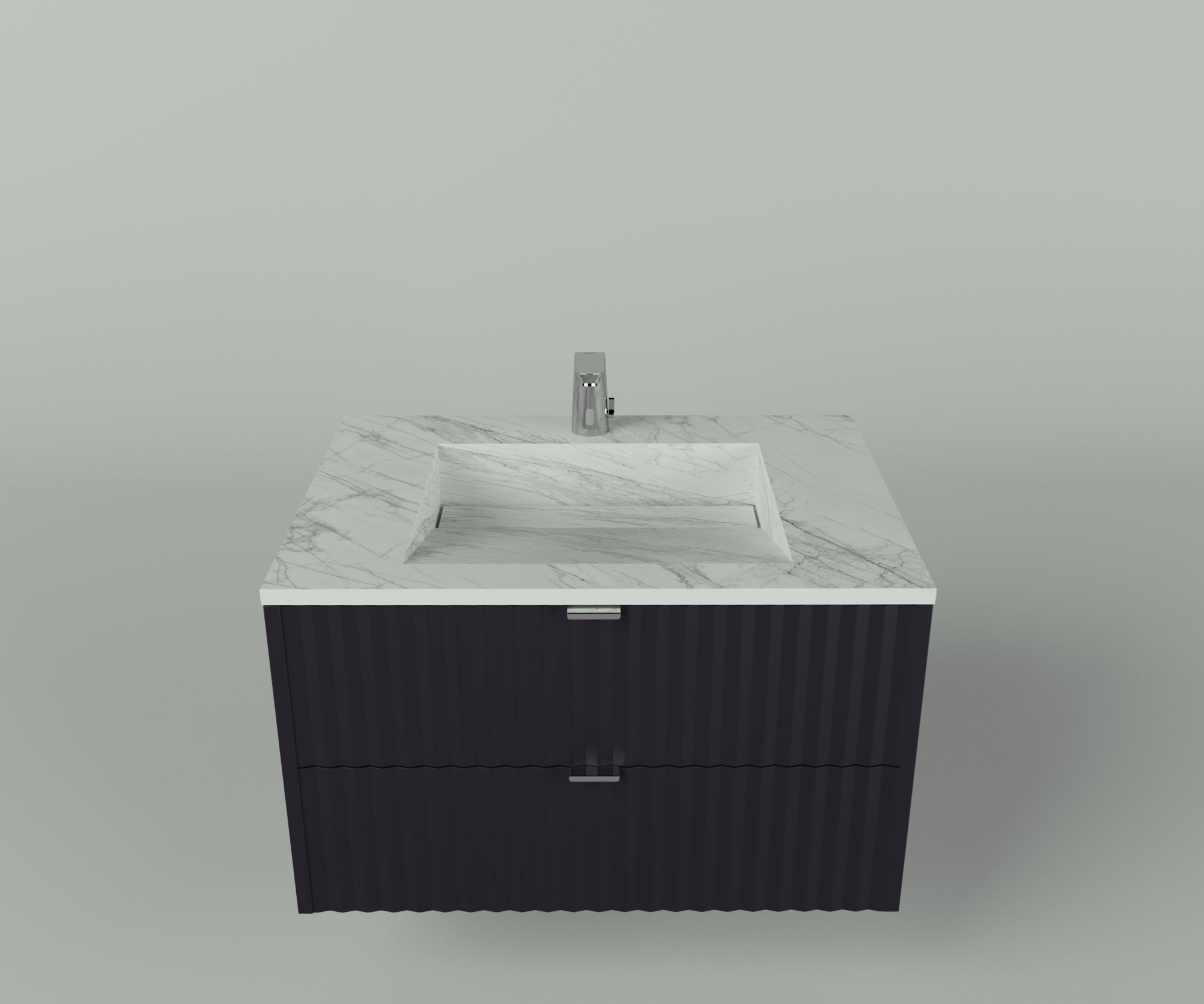 Manhattan Collection: 30" Single Over Cabinet Vanity Top with Integrated Sink - Lavvabo