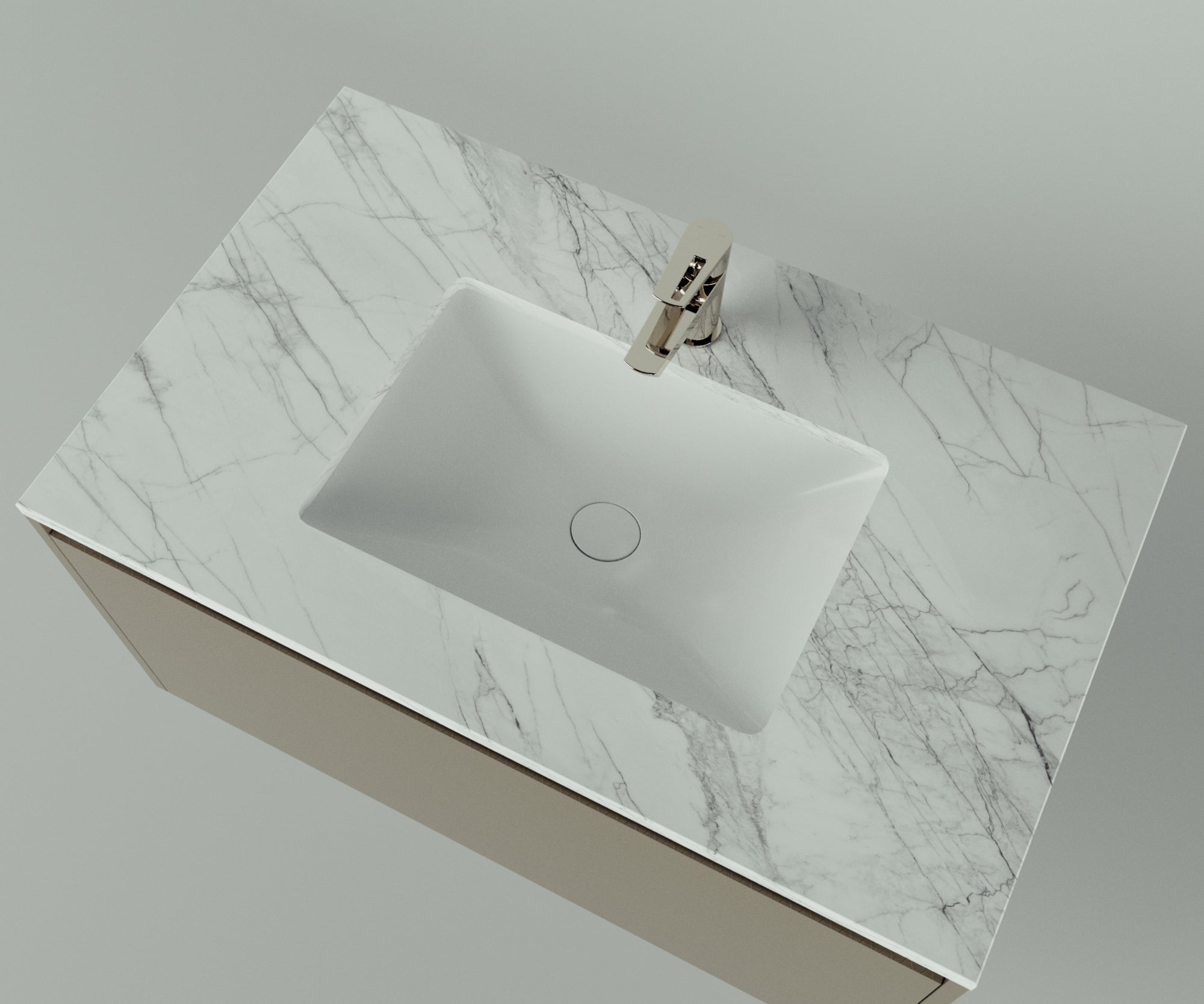 Savannah Collection: 36" Single Over Cabinet Vanity Top with Ceramic Sink - Lavvabo