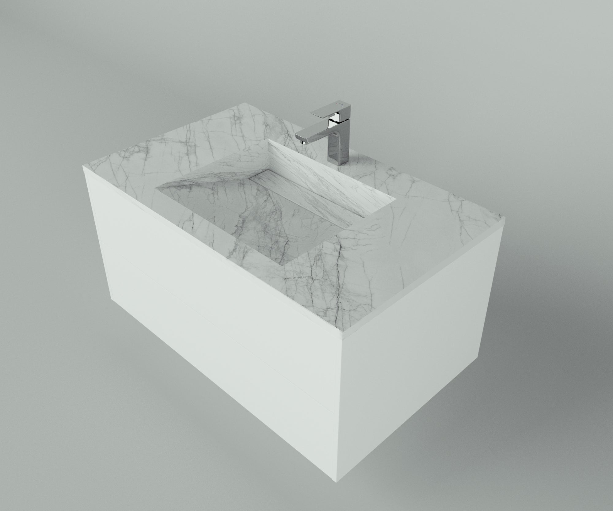 Manhattan Collection: 36" Single Over Cabinet Vanity Top with Integrated Sink - Lavvabo