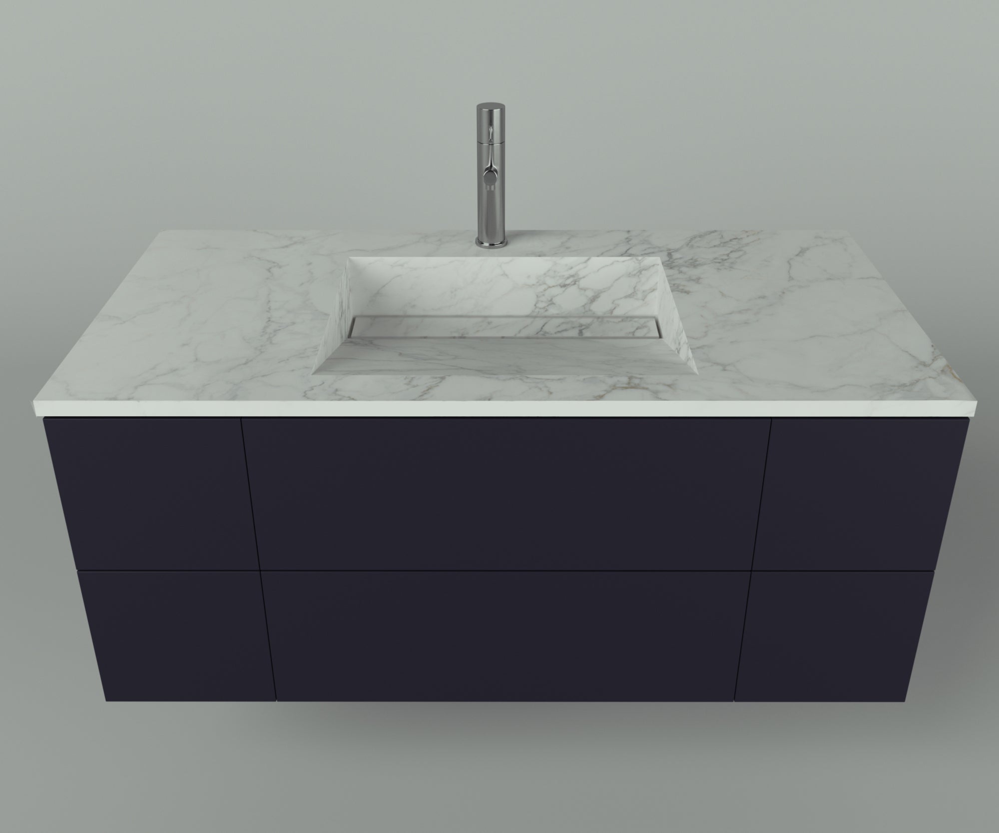 Manhattan Collection: 42" Single Over Cabinet Vanity Top with Integrated Sink - Lavvabo