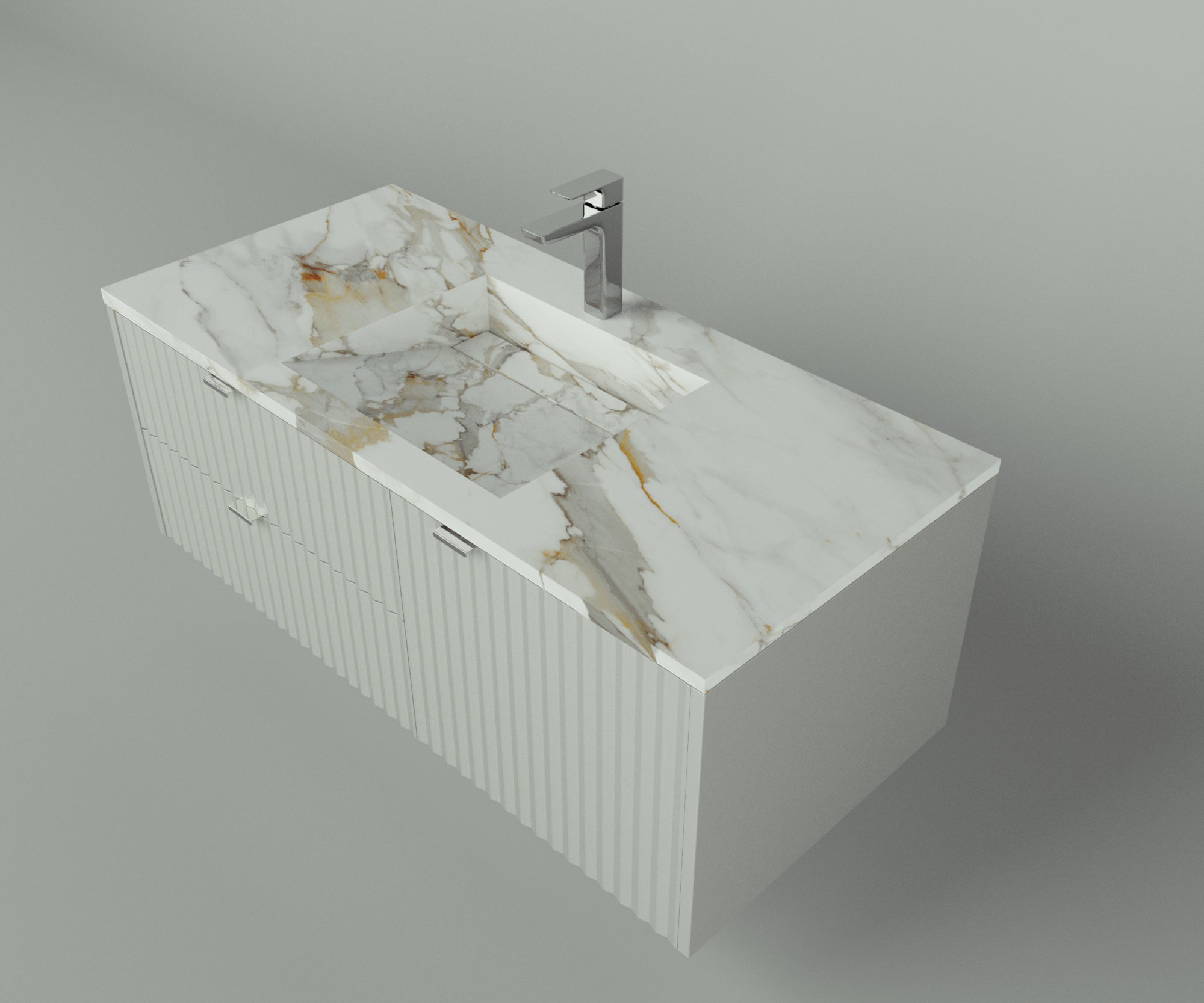 Manhattan Collection: 48" Single Over Cabinet Vanity Top with Integrated Sink - Lavvabo