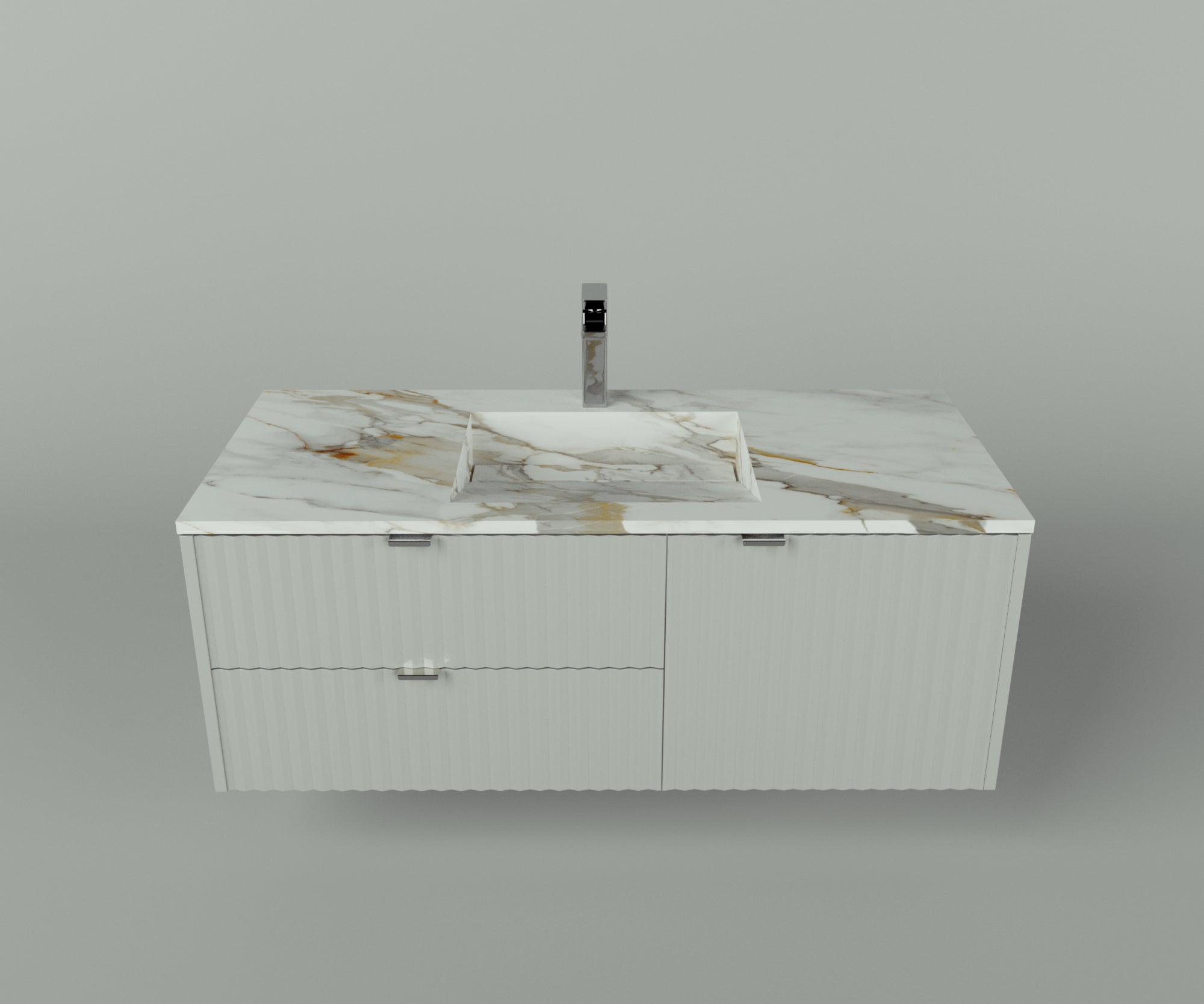 Manhattan Collection: 48" Single Over Cabinet Vanity Top with Integrated Sink - Lavvabo