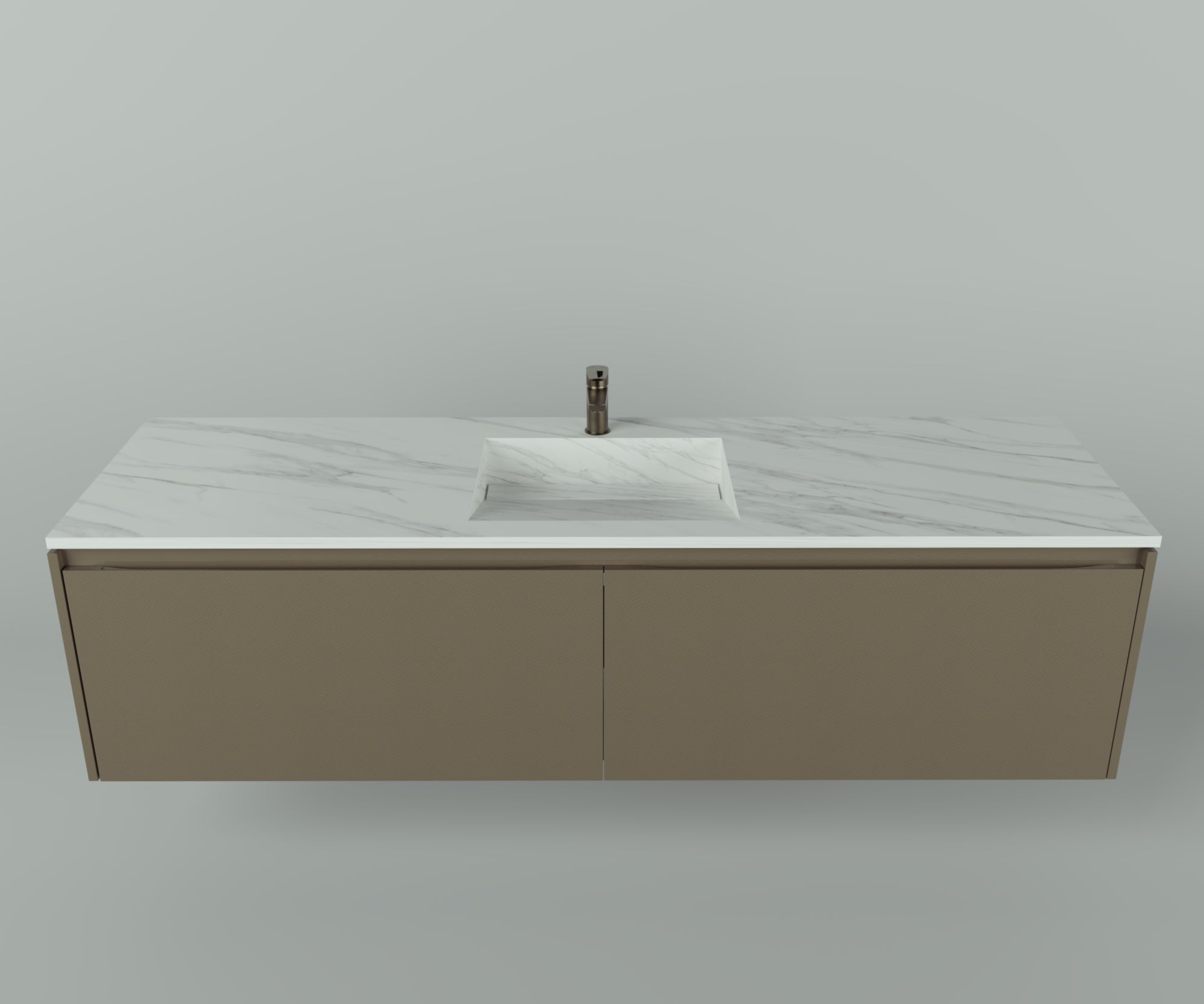 Manhattan Collection: 72" Single Over Cabinet Vanity Top with Integrated Sink - Lavvabo