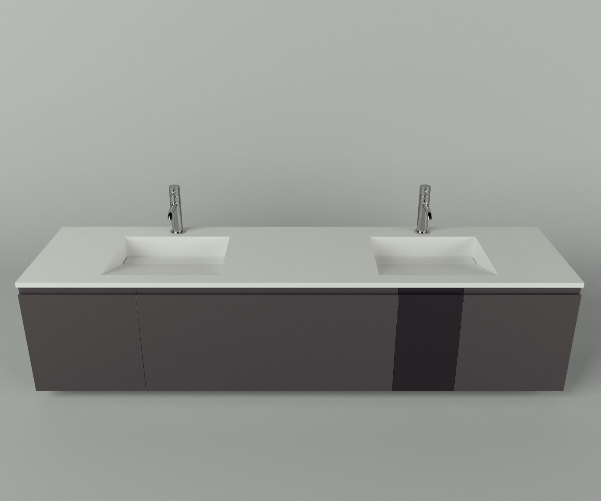 Manhattan Collection: 84" Double Over Cabinet Vanity Top with Integrated Sink - Lavvabo